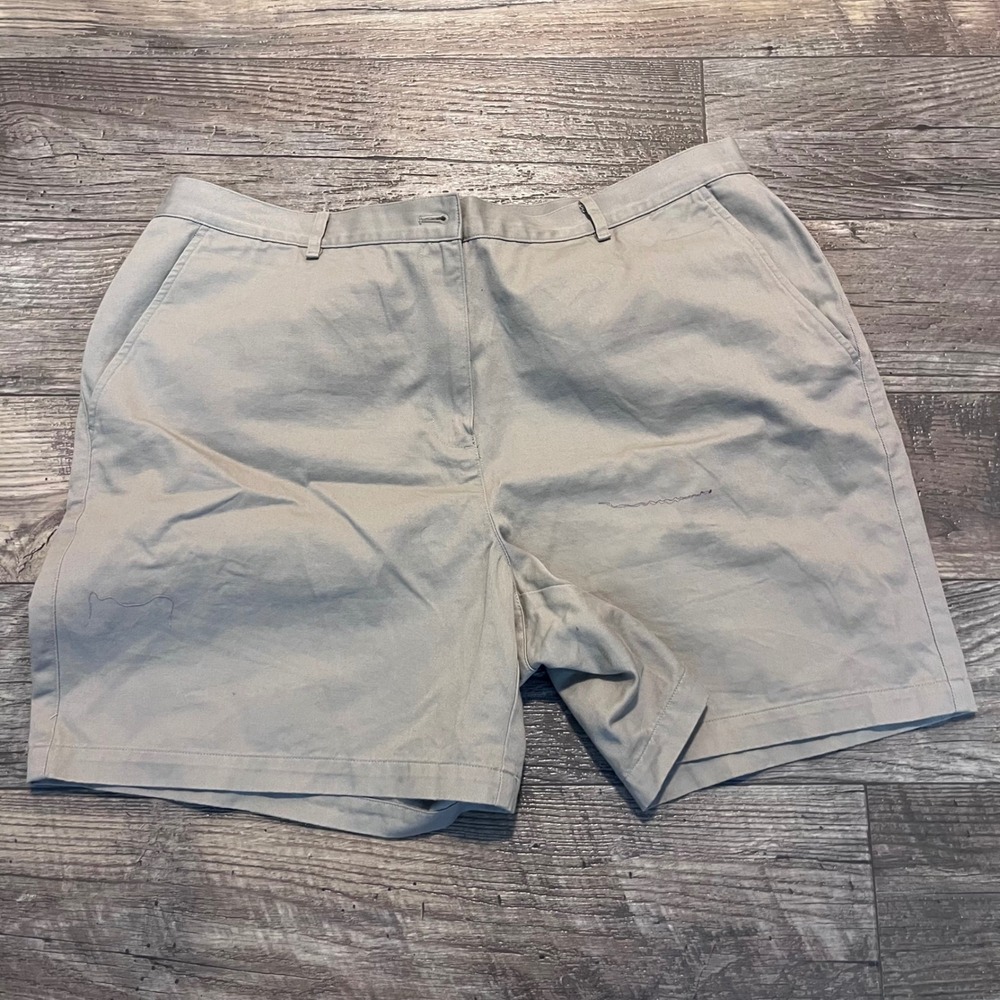 Lauren Ralph Lauren Khaki Chino Shorts Beige Cotton Twill 18W